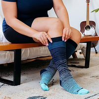 Chaussettes de compression grande taille pour mollets larges, 20-30 mmHg, en coton, hauteur genou, pour un soutien optimal