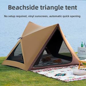 Carpa de <span class=keywords><strong>Playa</strong></span> ZYD-02 Triangular para Camping, Pesca, Parque y Picnic, de una Sola Capa, con Protección Solar de Goma Negra, Apertura Rápida, Portátil, para las Cuatro Estaciones - Product Image 5