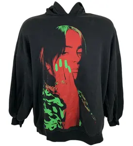 Hoodie Uniseks Kustom Pabrikan Desember Sweatshirt Kelas Berat Kualitas Tinggi dengan Cetak Logo Hoodie Billie Eilish