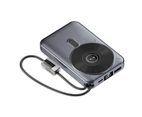 Batterie externe sans fil magnétique 10000mAh en alliage d'aluminium et plastique, charge rapide Type-C, haute capacité, support rapide 2-en-1