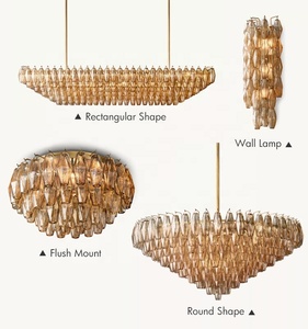 Lampadario Moderno di Lusso in Vetro Fumé <span class=keywords><strong>da</strong></span> 47 Pollici <span class=keywords><strong>per</strong></span> Sala <span class=keywords><strong>da</strong></span> <span class=keywords><strong>Pranzo</strong></span>, Lampade a Sospensione Rotonde a Più Livelli - Product Image 2