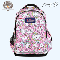 Sac à dos de grande capacité en nylon imperméable, style dessin animé, avec fermeture éclair et ceinture à coussin d'air, pour élèves du primaire (3e-6e année)