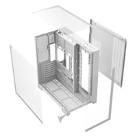 Gabinete de PC para Juegos Ruix O11Vision-White, Compatible con ATX BTF, Vista Completa Lateral y Superior, Cristal Templado