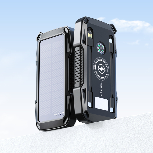 Portable Solar Charger Power Bank 10000mAh Waterproof Battery Charger Emergency Outdoor Camping Light Solar Power Bank