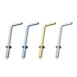 Crochets à vis en forme de L plaqués zinc, crochets à <span class=keywords><strong>visser</strong></span> en acier au carbone à angle droit, plusieurs tailles pour l'industrie générale - Product Image 5