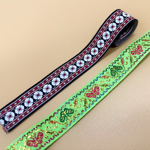 Reuners ST-2140 Cinta Jacquard de Poliéster 100% Ecológica de Alta Tenacidad con Diseño Étnico y Patrón Floral para Textiles del Hogar - Product Image 6
