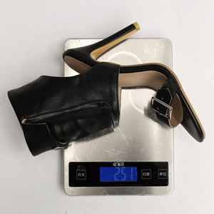 Botines de Verano de Una Sola Tira para Mujer con Hebilla Metálica, Botas Cortas con Bolsillo Frontal, Zapatos de Tacón Alto con Recorte Trasero, Talla Grande 48 - Product Image 5