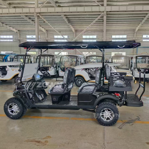 Excellent fabricant de voiturettes de golf électriques noires 6 places, véhicule de tourisme, véhicule pour parcours de golf, club-house et zone de réception, buggy de golf - Product Image 4
