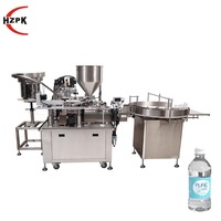 Machine de remplissage et de bouchage automatique HZPK pour liquides et pâtes, idéale pour les cosmétiques, l'eau, les huiles essentielles, les crèmes, les parfums, les bouteilles en plastique, en verre, les pots et les boîtes.