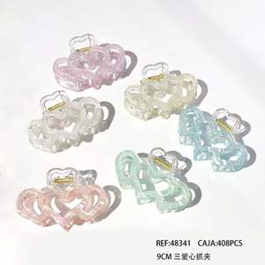 Pince à cheveux trois cœurs 9 cm pour femmes et filles - Product Image 3