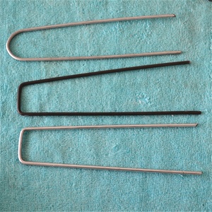 Clavos de césped de acero tipo U fáciles de usar, pasadores de jardín galvanizados de vástago liso, grapas de césped de Instalación rápida - Product Image 5