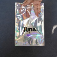 Sacs en Mylar laser holographiques à fermeture éclair pour emballage cosmétique, personnalisables avec logo, pour étuis de téléphone – Vente chaude