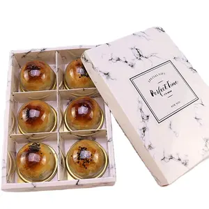 Peut offrir une boîte à biscuits design marbre à manches givrées, une boîte d'emballage design avec des sacs en papier pour insertion de gâteau