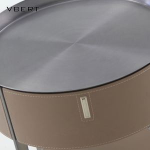 WBERT Simple moderno redondo mesita de noche hogar dormitorio pequeño italiano mesita de noche red luz roja lujo alto sentido - Product Image 3