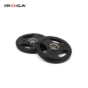 Iroga Fitness Tri-grip <strong>Handle</strong> Iron Core Rubber Coated Durable <strong>Weight</strong> Plate 50mm Hole Black Multi-<strong>Weight</strong> Custom Logo - Product Image 4