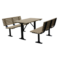 Mobilier d'extérieur Table de pique-nique de camping commerciale en bois Ensemble table à manger et banc de chaises résistant aux intempéries pour le restaurant à l'extérieur du parc