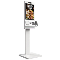 Kios Pemesanan Mandiri 22 inci Pabrik Asli Layar Sentuh LCD Tipe Lantai untuk Restoran Cepat Saji dengan Kode QR dan Printer Tiket