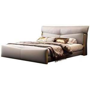 नवीनतम डिजाइन बेडरूम फर्नीचर लकड़ी के लिफ्ट बॉक्स भंडारण नरम बिस्तर बड़े आकार के राजा आकार के चमड़े के आकार के बड़े आकार के राजा आकार के चमड़े के - Product Image 6