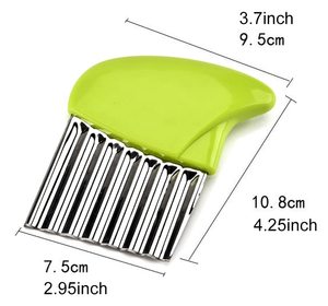 Crinkle cắt thép không gỉ Chopper khoai tây cắt Máy xay cà rốt chip Rau Crinkle lượn sóng Chopper Hướng dẫn sử dụng chiên <span class=keywords><strong>Slicer</strong></span> - Product Image 2