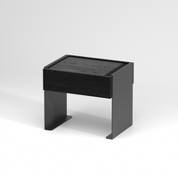 Table de chevet en bois avec tiroirs et pieds en métal en forme de U, table de chevet moderne pour chambre à coucher