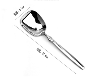 Cuillère de service personnalisée grande taille pour buffet, en acier inoxydable, pour café, thé, miel, desserts, confitures, cuillère de dégustation carrée, vente en gros - Product Image 2