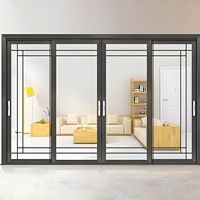 Porte coulissante en aluminium sur mesure à double vitrage, isolation thermique, surface finie, pour jardin et salon