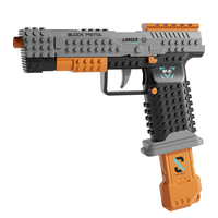 Jouet de construction DIY, kit de modèle de pistolet à briques éjectables, jouet éducatif à assembler pour garçons, cadeau d'anniversaire
