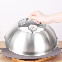 LECOS Bestseller Langlebiger Küchen-Dämpfdeckel Runder Bratdeckel BBQ-Deckel Edelstahl-Grillzubehör Käseschmelzglocke