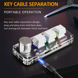<span class=keywords><strong>Clavier</strong></span> BT personnalisable 2,4 G à 3 touches avec bouton macro, raccourcis copie-colle, <span class=keywords><strong>clavier</strong></span> mécanique mini pour jeux e-sport, mini <span class=keywords><strong>clavier</strong></span> hot-plug - Product Image 4