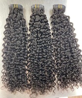 Extensions de cheveux bouclés crépus sans couture à clipser, en cheveux humains bruts, trame PU, boucles crépues à clipser, volume complet pour femmes noires, 16 clips, 120g/ensemble