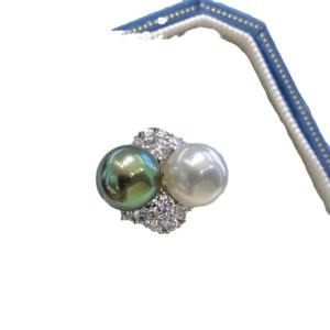 S925 Pure Silver Natural <b>Pearl</b> <b>Ring</b> New Design 9-8MM Round Almost Flawless Birthday Gift Pairing - Product Image 5