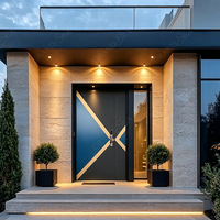 Pintu Masuk Aluminium Cor Modern Pola Stereo 3D Tahan Air Anti Karat untuk Penggunaan Luar Ruangan Villa