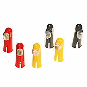 Nylon TPE Bristles PP Finger <b>Brushes</b> For <b>Pets</b> Soft Clean Manual Grooming Tools Various Colors - Product Image 3