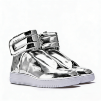 Services de personnalisation de baskets en gros avec logo de marque personnalisé, faible MOQ, cuir argenté rétro, chaussures pour hommes, fabrication de baskets originales