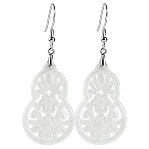 Natural Myanmar genuine jadeite double-ear ring with S925 <b>silver</b> setting and ice-grade jadeite gemstone. - Product Image 1