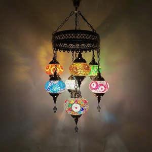 Lampadario Decorativo in Ferro Stile Bohémien per Ristorante, Soggiorno, Sala da Pranzo, Hotel, B&B, Bar, Caffè - Vetro Nero LED - Product Image 4