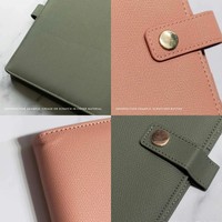 Couverture de carnet de notes A5 en cuir PU personnalisé, à anneaux, avec motif en relief