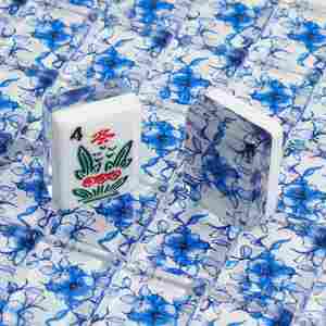 En stock de fábrica: Mahjong americano de acrílico cristalino Morning Glory, juego de entretenimiento de cartas y ajedrez, 166 fichas sin estuche, regalo festivo - Product Image 1