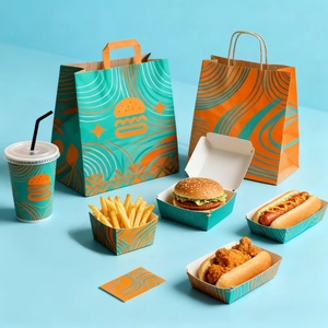 Caja de Embalaje para Comida Rápida para Llevar, Impresa Personalizada con Logotipo, Caja Plegable para Sándwiches y Hamburguesas para Restaurantes - Product Image 4