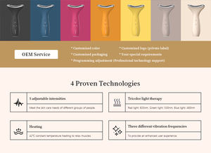 Vente flash Nouveau Masseur portable pour le visage et le cou à 3 couleurs pour le soin de la peau Lifting du visage et du cou Appareil de beauté pour femme - Product Image 6