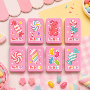 Tuiles de Mahjong en gelée rose macaron, jeu de société ludique pour fête au bord de la piscine, cartes de Mahjong imperméables, jeux de dominos - Product Image 3