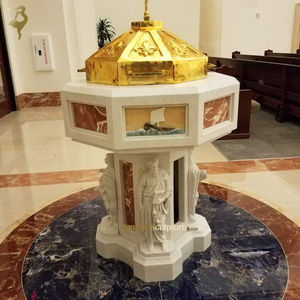 Cruz Sagrada Religiosa Personalizada, Bautismo en Catedral de Mármol para Iglesia Católica, Bautisterio de Piedra Natural, Fuente Bautismal - Product Image 6