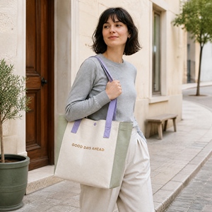 Eco-friendly Cotton <b>Canvas</b> Shopping <b>Bag</b> Durable Tote with Rope Handle and Custom Print for Casual Daily Shopping Wholesale Bulk - Product Image 3
