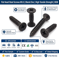 Tornillos para madera y aglomerado de acero con óxido negro y zincado, cabeza plana doble CSK, punta Pozi, M3, M3.5, M6, M5, M8, M10