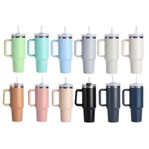 40 <span class=keywords><strong>oz</strong></span> thép không gỉ chân không cách nhiệt Cốc du lịch trà cà phê Mug với rơm nắp và xử lý - Product Image 1