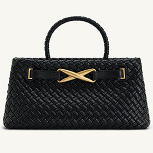 Bolso Tote Tejido Vintage Yulanelora 2025, Bolso <span class=keywords><strong>de</strong></span> Playa Versátil <span class=keywords><strong>de</strong></span> Alta Gama, Bolso <span class=keywords><strong>de</strong></span> Hombro Trenzado Hecho a Mano con Botón <span class=keywords><strong>de</strong></span> Cuero PU - Product Image 1
