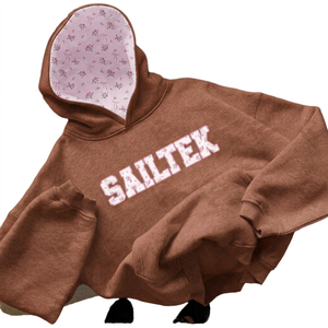 Sudadera con Capucha Extra Grande Casual para Mujer Sailtek, Color Gris con Estampado Frontal, Largo Regular, Algodón, para Otoño e Invierno - Product Image 3