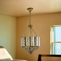 Lanterne suspendue vintage en fer forgé ajouré de style arabe, turc et marocain, pour décoration intérieure commerciale et résidentielle, avec éclairage LED