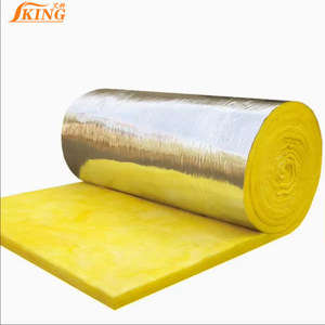 ISOKING Rouleau de couverture en laine de verre à isolation <span class=keywords><strong>thermique</strong></span> moderne avec <span class=keywords><strong>feuille</strong></span> de fibre de verre en aluminium pour la construction ISOKING - Product Image 1