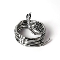 Kalung dan gelang ular lentur warna emas hitam dari logam campuran punk multilayer baru untuk wanita dan pria, perhiasan tebal